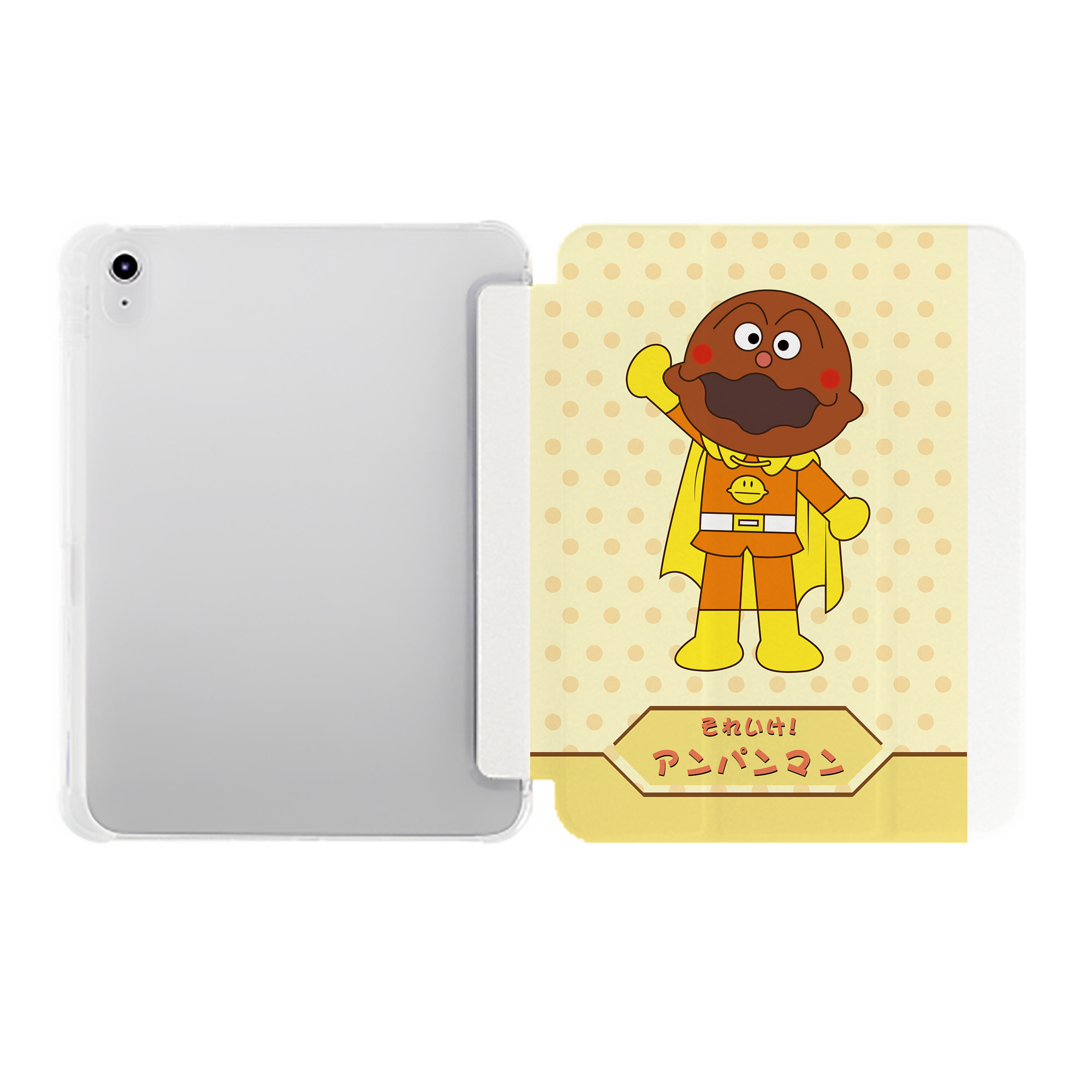 （画像用） アンパンマン Anpanman IPad ケース ペン収納付き 三つ折りスタンド PUレザー×シリコン 対応機種9.5/10.5/10.9インチ